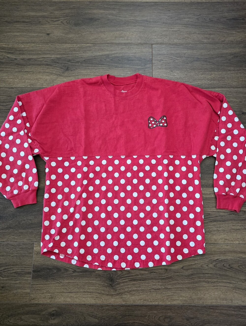Walt Disney World Minnie Mouse Polka Dot Red Spirit Jersey Women Size M
